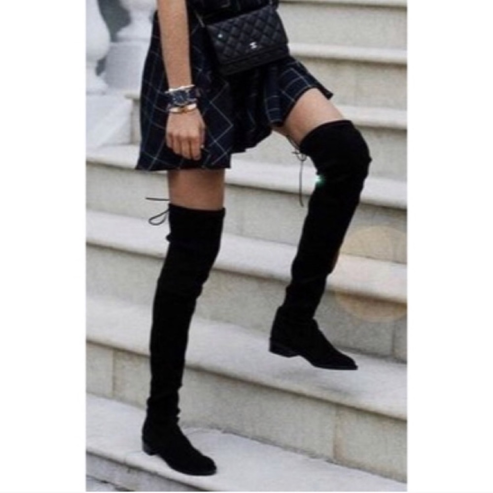 Black Suede Over the Knee Boots